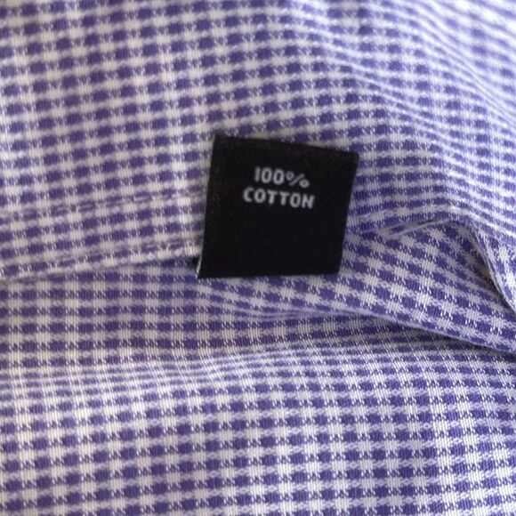 Sean‎ John Men's Tailored Fit Checkered Dress Shirt 16 Blue - Picture 4 of 9